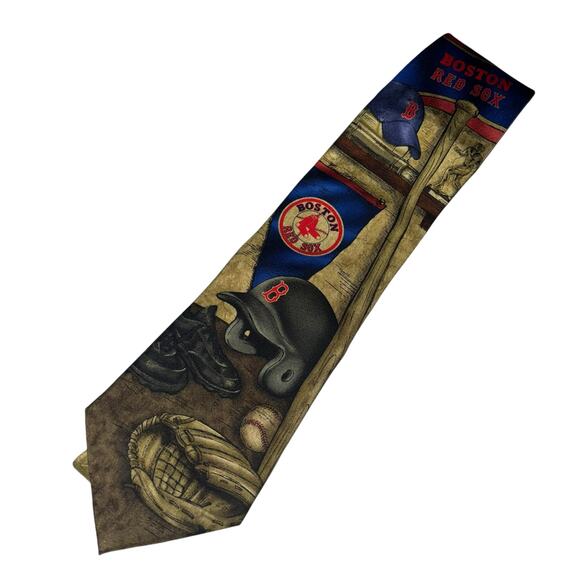 Eagles Wings MLB Red Sox Tie Officially Licensed Baseball Nostalgia 100% Silk - Picture 2 of 9